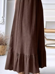 Full Size Textured Balloon Sleeve Maxi Dress Plus Size