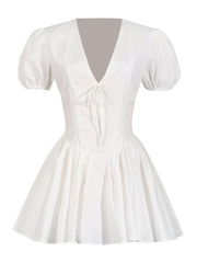 Ruffle Tiered Puff Sleeve Mini Dress