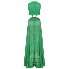 Grid Big Swing Maxi Dress
