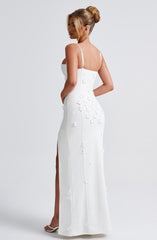 ALANA MAXI DRESS-LINED-WHITE
