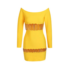 Hollow Out Chain Bandage Mini Dress