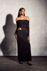 CHIC MESH MAXI HOLLOW DRESS