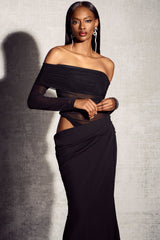 CHIC MESH MAXI HOLLOW DRESS