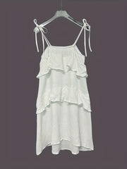 Ruffled Tie Shoulder Mini Dress