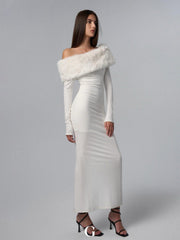 Nalana Strapless White Maxi Dress