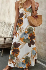 Printed Spaghetti Strap Maxi Dress