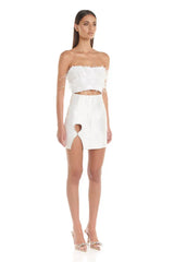 Alana Cutout Sequin White Mini Dress