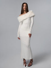 Nalana Strapless White Maxi Dress