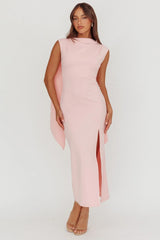 Looks Of Love Shoulder Sash Maxi Dress Pink