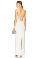 Allure Backless Cutout Diamond Maxi Dress