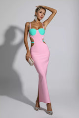 Kesia Bandage Metallic Maxi Dress