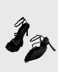 Elain Strappy Faux Fur Sandals