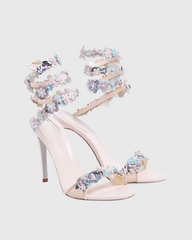 Elisa Multicolor Flower Embellished Lace Up Sandals