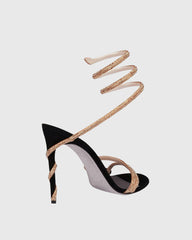 Elisa Rhinestone Embellished Snake Sandals