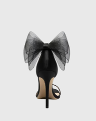 Fabrizia Mesh Bow Pearl Chain Strap Sandals
