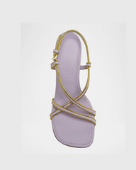 Fina Square Toe Sculptural Heels In Lilac