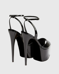 Freya Peep Toe Platform Sandals In Black