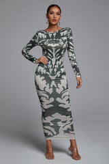 Leliya open-back printed Maxi Dress