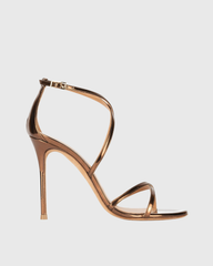 Morena Cross Strap Sandals In Rose Gold