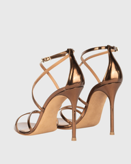 Morena Cross Strap Sandals In Rose Gold