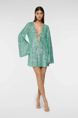 Elegant Cutout Sequin Party Mini Dress