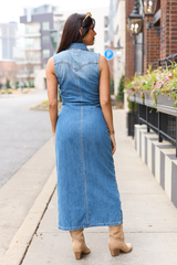 Romy Denim Button Front Maxi Dress