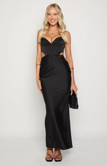 Sarah Black Corset Formal Maxi Dress