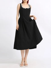 Flower Scoop Neck Sleeveless Dress