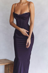 Elegant Corset Maxi Dress-Dark Purple