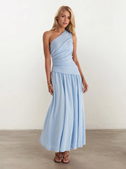 Textured Single Shoulder Dress
