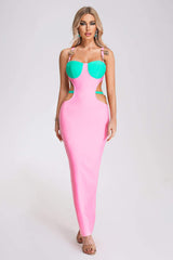 Kesia Bandage Metallic Maxi Dress