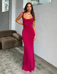 CHIC BACKLESS MAXI DRESS-RED